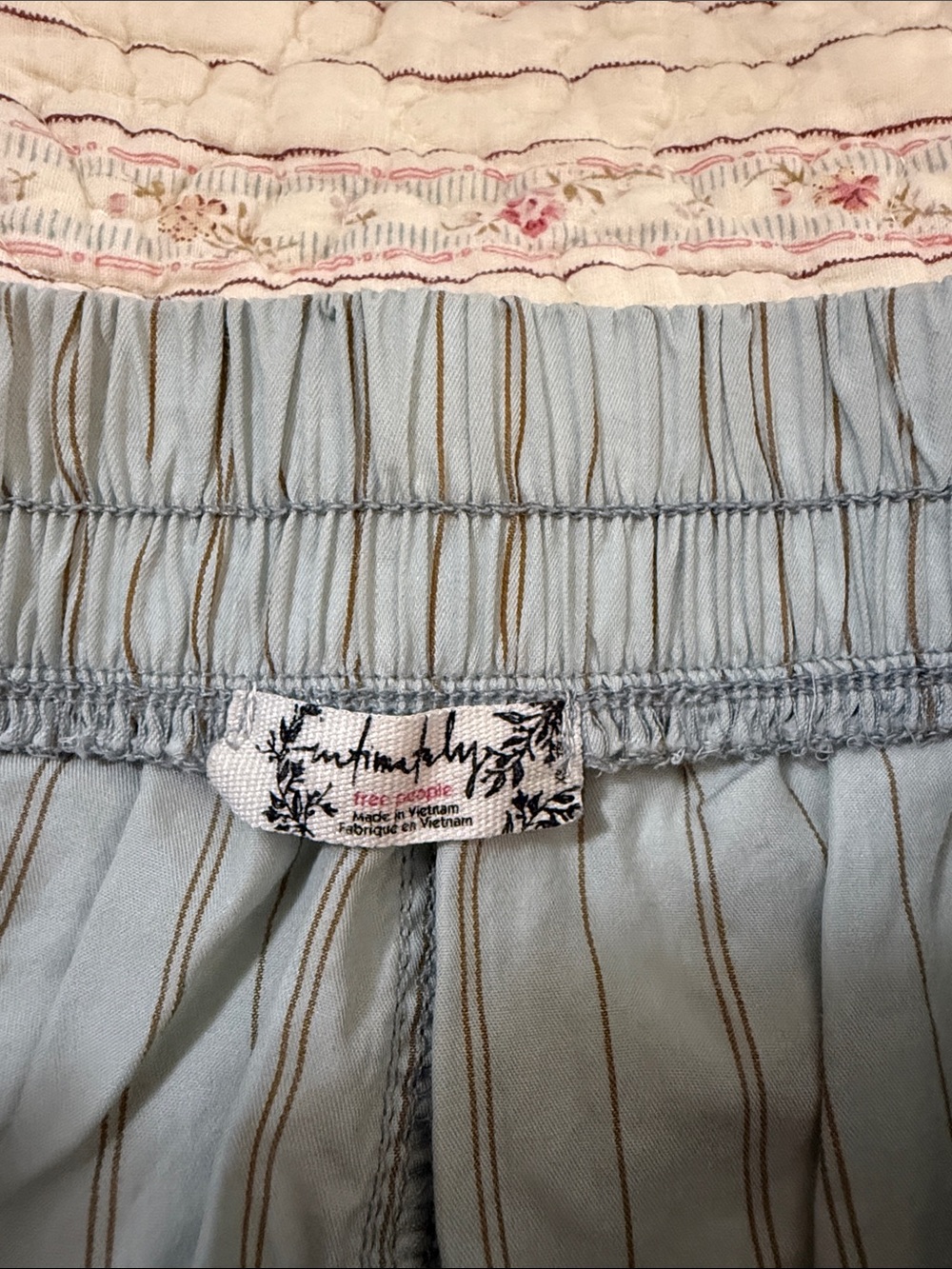 We The Free Light Blue Striped High-Waist Shorts - Picture 3 of 4